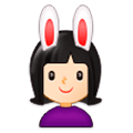 👯🏻‍♀️ Emoji Pessoas Com Orelhas De Coelho, Pele Clara na Samsung One UI 1.0.