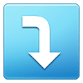 ⤵️ Emoji Flecha Derecha Curvándose Hacia Abajo en Samsung One UI 1.5.