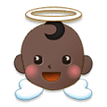 👼🏿 Emoji Bebé ángel: Tono De Piel Oscuro en Samsung One UI 1.5.