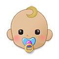 👶🏼 Emoji Bebé: Tono De Piel Claro Medio en Samsung One UI 1.5.