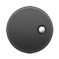 Émoji ⚈ Cercle noir avec un point blanc à droite sur Samsung One UI 1.5.