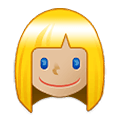 Émoji 👱🏼‍♀️ Femme Blonde : Peau Moyennement Claire sur Samsung One UI 1.5.