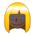 👱🏿‍♀️ Emoji Mulher: Pele Escura E Cabelo Loiro na Samsung One UI 1.5.