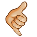🤙🏼 Emoji Sinal «me Liga»: Pele Morena Clara na Samsung One UI 1.5.