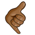 🤙🏾 Emoji Sinal «me Liga»: Pele Morena Escura na Samsung One UI 1.5.