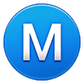 Ⓜ️ Emoji Buchstabe „M“ in Kreis Samsung One UI 1.5.