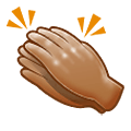 👏🏽 Emoji Mãos Aplaudindo: Pele Morena na Samsung One UI 1.5.