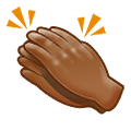 👏🏾 Emoji Mãos Aplaudindo: Pele Morena Escura na Samsung One UI 1.5.