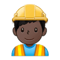 👷🏿 Emoji Bauarbeiter(in): dunkle Hautfarbe Samsung One UI 1.5.