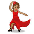 Émoji 💃🏽 Danseuse : Peau Légèrement Mate sur Samsung One UI 1.5.