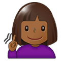 🧏🏾‍♀️ Emoji Mujer Sorda: Tono De Piel Oscuro Medio en Samsung One UI 1.5.