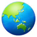 Émoji 🌏 Globe Tourné Sur L’Asie Et L’Australie sur Samsung One UI 1.5.
