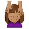 💆🏽 Emoji Persona Recibiendo Masaje: Tono De Piel Medio en Samsung One UI 1.5.
