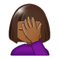 🤦🏾 Emoji Pessoa Decepcionada: Pele Morena Escura na Samsung One UI 1.5.
