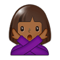 🙅🏾 Emoji Pessoa Fazendo Gesto De «não»: Pele Morena Escura na Samsung One UI 1.5.