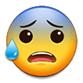 😰 Emoji besorgtes Gesicht mit Schweißtropfen Samsung One UI 1.5.