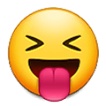 😝 Emoji Gesicht mit herausgestreckter Zunge und zusammengekniffenen Augen Samsung One UI 1.5.