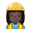 👷🏿‍♀️ Emoji Bauarbeiterin: dunkle Hautfarbe Samsung One UI 1.5.