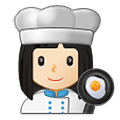 👩🏻‍🍳 Emoji Cozinheira: Pele Clara na Samsung One UI 1.5.