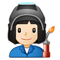👩🏻‍🏭 Emoji Operária: Pele Clara na Samsung One UI 1.5.