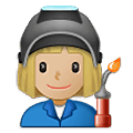 👩🏼‍🏭 Emoji Operária: Pele Morena Clara na Samsung One UI 1.5.