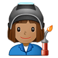 Emoji 👩🏽‍🏭 Operaia: Carnagione Olivastra su Samsung One UI 1.5.