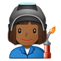 👩🏾‍🏭 Emoji Operaria: Tono De Piel Oscuro Medio en Samsung One UI 1.5.