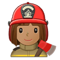 Emoji 👩🏽‍🚒 Pompiere Donna: Carnagione Olivastra su Samsung One UI 1.5.