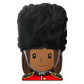 💂🏾‍♀️ Emoji Guardia Mujer: Tono De Piel Oscuro Medio en Samsung One UI 1.5.
