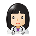 👩🏻‍⚕️ Emoji Mulher Profissional Da Saúde: Pele Clara na Samsung One UI 1.5.