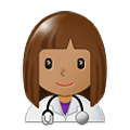 👩🏽‍⚕️ Emoji Mulher Profissional Da Saúde: Pele Morena na Samsung One UI 1.5.