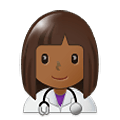 👩🏾‍⚕️ Emoji Mulher Profissional Da Saúde: Pele Morena Escura na Samsung One UI 1.5.