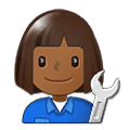 👩🏾‍🔧 Emoji Mechanikerin: mitteldunkle Hautfarbe Samsung One UI 1.5.