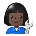 👩🏿‍🔧 Emoji Mechanikerin: dunkle Hautfarbe Samsung One UI 1.5.