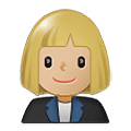 👩🏼‍💼 Emoji Oficinista Mujer: Tono De Piel Claro Medio en Samsung One UI 1.5.