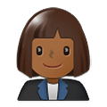 👩🏾‍💼 Emoji Oficinista Mujer: Tono De Piel Oscuro Medio en Samsung One UI 1.5.