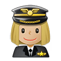 👩🏼‍✈️ Emoji Piloto Mujer: Tono De Piel Claro Medio en Samsung One UI 1.5.