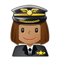 Émoji 👩🏽‍✈️ Pilote Femme : Peau Légèrement Mate sur Samsung One UI 1.5.