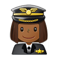 Emoji 👩🏾‍✈️ Pilota Donna: Carnagione Abbastanza Scura su Samsung One UI 1.5.