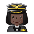 👩🏿‍✈️ Emoji Piloto De Avião Mulher: Pele Escura na Samsung One UI 1.5.