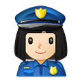 👮🏻‍♀️ Emoji Agente De Policía Mujer: Tono De Piel Claro en Samsung One UI 1.5.