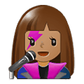 👩🏽‍🎤 Emoji Cantora: Pele Morena na Samsung One UI 1.5.