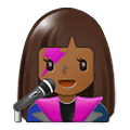 👩🏾‍🎤 Emoji Cantora: Pele Morena Escura na Samsung One UI 1.5.