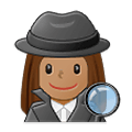 🕵🏽‍♀️ Emoji Detective Mujer: Tono De Piel Medio en Samsung One UI 1.5.