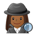 🕵🏾‍♀️ Emoji Detective Mujer: Tono De Piel Oscuro Medio en Samsung One UI 1.5.