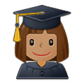 Emoji 👩🏽‍🎓 Studentessa: Carnagione Olivastra su Samsung One UI 1.5.