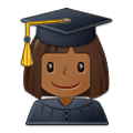 👩🏾‍🎓 Emoji Estudiante Mujer: Tono De Piel Oscuro Medio en Samsung One UI 1.5.