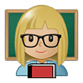 Émoji 👩🏼‍🏫 Enseignante : Peau Moyennement Claire sur Samsung One UI 1.5.