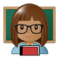 👩🏽‍🏫 Emoji Professora: Pele Morena na Samsung One UI 1.5.