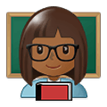 👩🏾‍🏫 Emoji Professora: Pele Morena Escura na Samsung One UI 1.5.